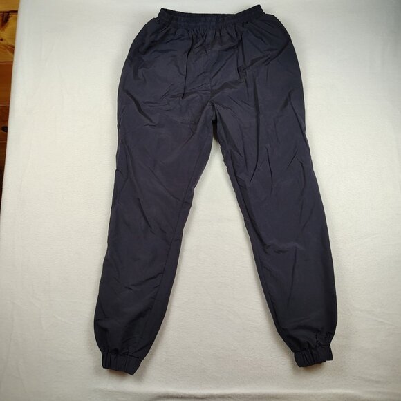 VTG Izod Track Pants Mens Medium Black Nylon Lined Jogger - Picture 1 of 8